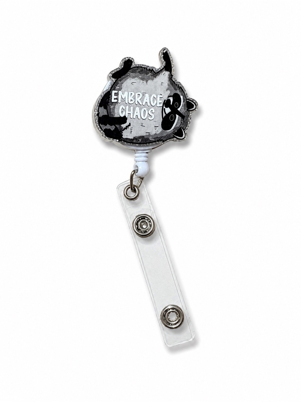 'Embrace Chaos' Raccoon Badge Reel